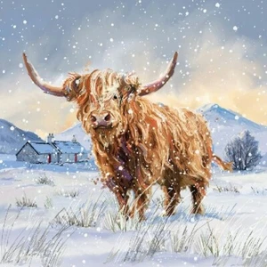 Charity Christmas Xmas Cards - Highland Cow - Pack of 10 - Free Delivery - Picture 1 of 2