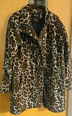 Womens  Size 10 Ellen Tracy 3/4 Coat 39% Wool Leopard Print - Image 1 of 3