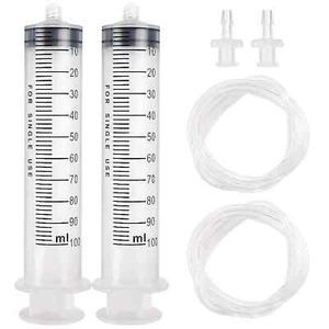 DEPEPE 2Pcs 100Ml Large Plastic Syringe with 2Pcs 47In Handy Plastic Tubing and - Picture 1 of 7