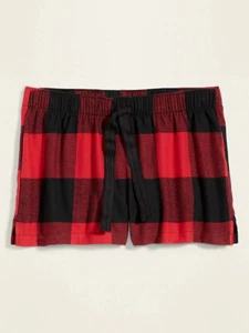 Nuevo con etiquetas Antiguo Pijama Boxer Azul Marino Franela Pantalones Cortos para Dormir Rojo Búfalo Cuadros Mujeres L XL - Imagen 1 de 4