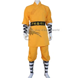 Chaqueta Pantalones de Kung Fu Tai Chi Uniforme Wing Chun Wushu Shaolin Amarillo - Imagen 1 de 15