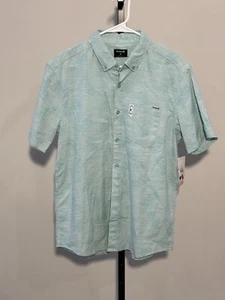 NEU Hurley One and Only Stretch Ananas Print blau Button Down SS Hemd Herren M - Bild 1 von 4