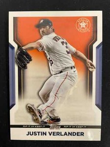 JUSTIN VERLANDER 2021 TOPPS RIP BASEBALL - RIPPED BACK! READ! - HOUSTON - *6459