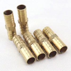 6Pcs NEW Brass Hose Barb Mender Union Brass Fitting Gas Fuel Water Air 1/2" 12mm - Picture 1 of 6