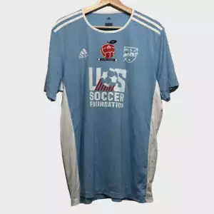 2018 Adidas MLS Works US Soccer Foundation Blue Jersey Large L - Picture 1 of 4