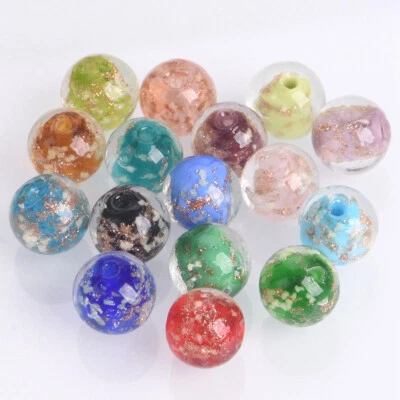 10PCS Round 6/8/10/12/14mm Luminous Handmade Lampwork Glass Loose Beads - Image 1 of 4