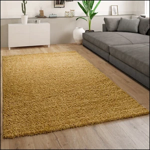 Teppich Hochflor Gelb Wohnzimmer Shaggy Weich Strapazierfähig Flauschig Robust - Bild 1 von 12