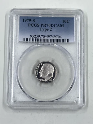 1979 S 10C PCGS PR70DCAM Type 2 Roosevelt Dime - Image 1 of 4