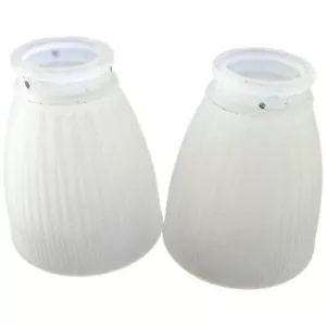 HUNTER Oakhurst Frosted Glass Shade Ceiling Fan Replacement Lamp Ribbed Cone - Picture 1 of 11