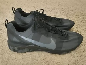 Big Size 15 New Men's Nike React Element 55 Triple Black with Nike shoe box - Picture 1 of 8