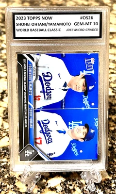 GRADED GEM-MT 10 SHOHEI OHTANI/YAMAMOTO ROOKIE 2023 TOPPS Now #OS-26! COA - Image 1 of 4