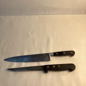 2 Antique Sabatier High Carbon Steel Chef Knives, LOT G, - Picture 1 of 8