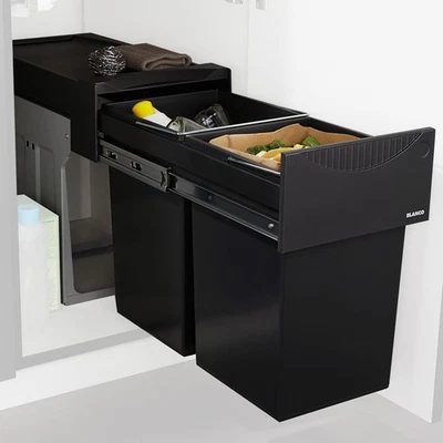 Einbau-Abfallsammler - schwarz - 2x 15 Liter - Bild 1 von 4