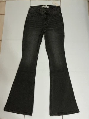 Hollister High Rise Flare Faded Black Jeans Size 2L **WITH TAGS** - Image 1 of 4