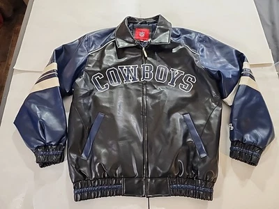 Chaqueta De Colección Dallas Cowboys G III NFL IMITACIÓN CUERO Cremallera Talla Mediana Para Hombre’s Foto 1 de 4