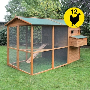 Hühnerstall Oslo Holz mit Freilaufgehege & Nistkasten – wetterfest 195x278x180cm - Bild 1 von 6