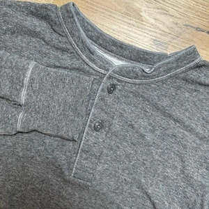 Camicia LL Bean Henley uomo XL grigia due strati River Driver vestibilità tradizionale lana - Foto 1 di 7