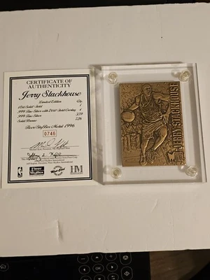 1996 Highland Mint Jerry Stackhouse FLEER 金属青铜卡 # 0746 短版 — 第 1/4 张图片