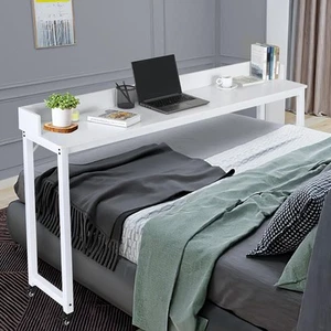 Mobile Overbed Table with Wheels Queen/Full Size Laptop Desk for Home Hospital - Picture 1 of 7
