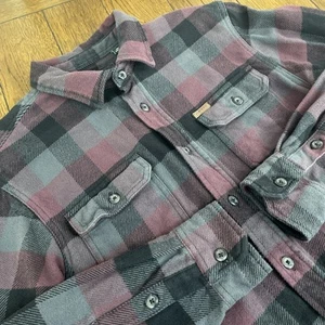 Orvis Heavy Flannel Hemdjacke Shaket Herren Gr. M Taschen weinrot grau kariert - Bild 1 von 10