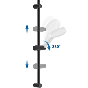 Barra de ducha negra soporte de pared ajustable soporte de cabezal de ducha acero inoxidable  - Imagen 1 de 14