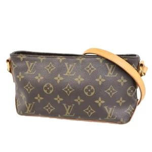 LOUIS VUITTON Logo Trotteur Shoulder Bag Monogram Leather Brown M51240 11FB499 - Picture 1 of 16