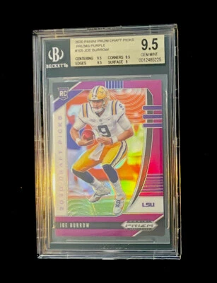 2020 Panini Prizm Draft  Purple Prizm Joe Burrow #105 Rookie  BGS 9.5 Gem Mint - Image 1 of 2