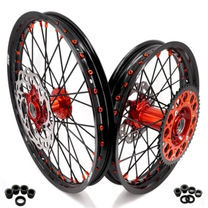 KKE 21/18" Cast Wheels Rims Fit KTM XC SX SXF EXC MXC 125-380CC 2000-2002 Orange - Picture 1 of 13