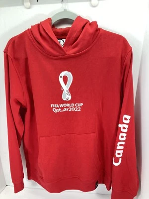 Copa Mundial de la FIFA Canadá Sudadera con Capucha Mujer Talla Grande Rojo Pullover 2022 Qatar Foto 1 de 4