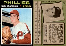Billy Champion 1971 Topps #323 Card Philadelphia Phillies