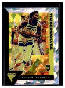 2020-21 Panini Flux Silver Cracked Ice Prizm #202 Anthony Edwards Fanatics (A)