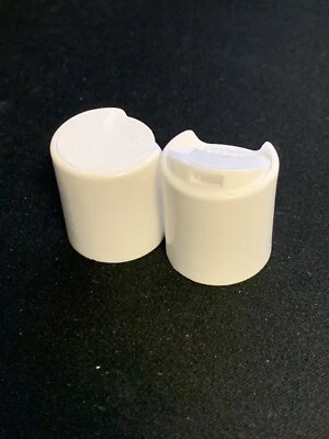 20/410 BULK White Dispensing Push Top Smooth Bottle Disc Caps - 100 pieces - Image 1 of 2
