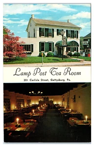 Poste de lámpara restaurante salón de té en Gettysburg Pennsylvania postal - Imagen 1 de 2