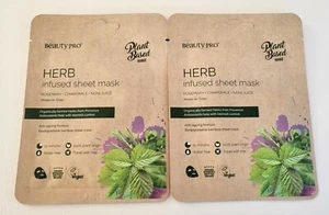 NUEVO 2 x Beauty Pro Hierba Reequilibrio Hoja Infundida Mascarilla Vegana/Sin Crueldad - Imagen 1 de 1