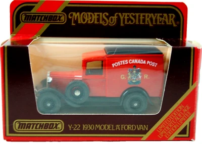 Matchbox of Yesteryear No: Y-22 1930 FORD Model A POSTES CANADA POST VAN MIB - Image 1 of 4