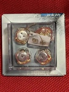 Vintage Silber Teller einzeln Salz und Pfefferstreuer Blume Sonnenblume in Box - Bild 1 von 9