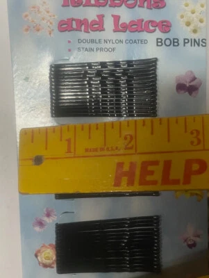 60 Black Bobby Pins  2" Rubber Tipped Bobbi  Hair Pins - Image 1 of 4