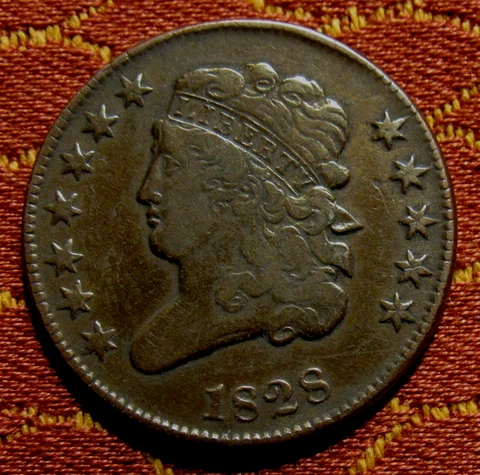 1828 CLASSIC HEAD HALF CENT, VF  ~  TOUGH 12-STARS, BEAUTIFUL DETAILS & SURFACES Cover