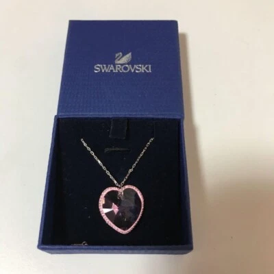 Swarovski × Kawaii großer rosa Herz Anhänger neuwertig Halskette mit Box - Bild 1 von 4