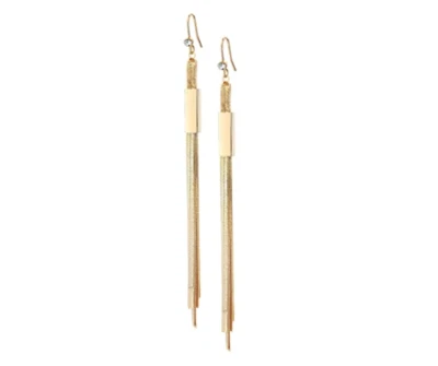 Guess Flat Chain Fringe Gold Earring Women's Jewelry W1005 - Image 1 of 2