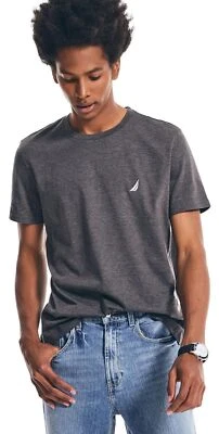 NAUTICA Men's J-Class Solid Crewneck T-Shirt, CharcoalHtr, XL - Image 1 of 4