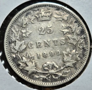 1899 Silver Canada 25 Cent, High-Grade Condition - RARE! - Picture 1 of 2