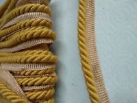 Orange Gold Curly piping cord trim/1 cm 0.4 inches width piping cord with lip 
