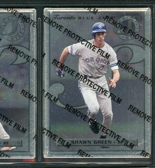 1996 LEAF PREFERRED STEEL SILVER PROMO SAMPLE #62 SHAWN GREEN SP EST 50 MADE - Image 1 of 2