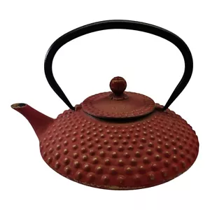 Tetera japonesa de hierro fundido roja Hobnail acabado cobre - Imagen 1 de 12
