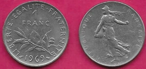 FRANCE 1 FRANC 1969 THE SEED SOWER,DESIGNED BY OSCAR ROTY IN 1900,a national emb - Picture 1 of 1