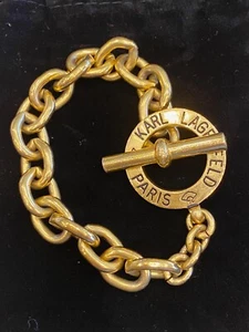 Pulsera de colección con eslabón de cadena con logotipo de Karl Lagerfeld firmada - Imagen 1 de 4