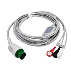 Cable de paciente ECG de 12 pines 3 cables compatible a presión Biolight M7000/8000A/8500/9500 - Imagen 1 de 3