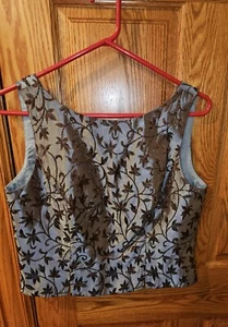 JS Collections Floral Top 100% Acetate Size 12 - Picture 1 of 4