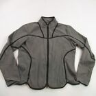 Merrell Jacke Damen groß mit durchgehendem Reißverschluss langarm graues Vlies im Freien lässig